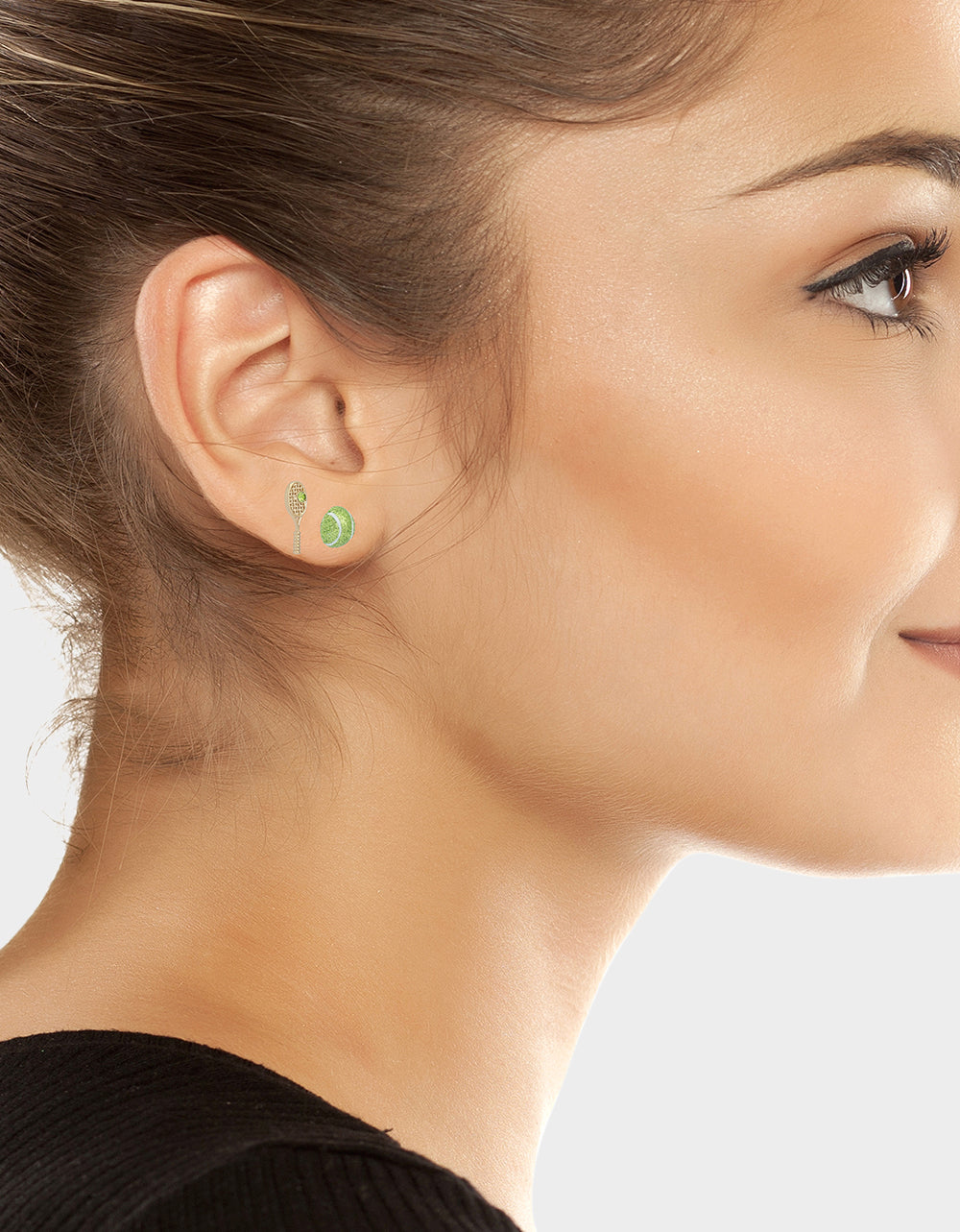 TENNIS RACQUET BALL EARRING STUDS SET - Image 4