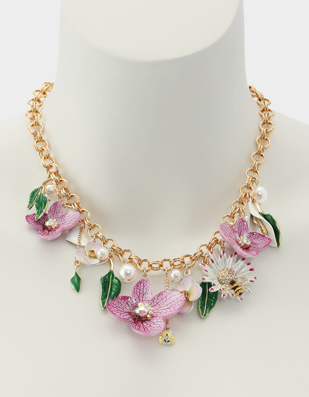 FLOWER BOUQUET FRONTAL NECKLACE PURPLE - Image 5