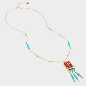 SARDINES LONG PENDANT NECKLACE BLUE