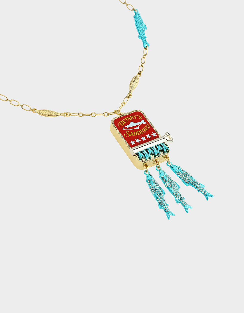 SARDINES LONG PENDANT NECKLACE BLUE - Image 2