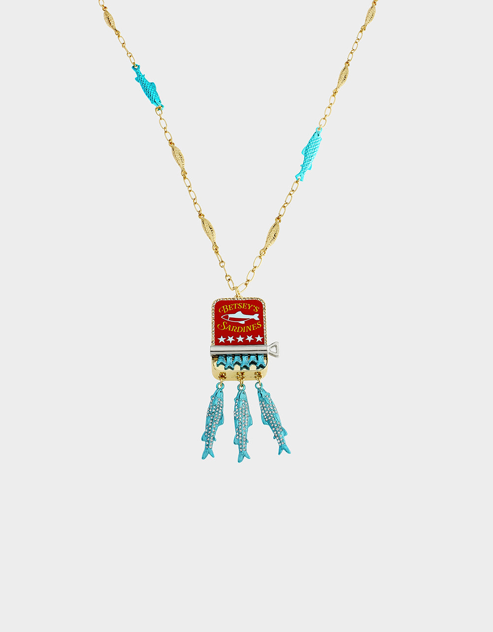 SARDINES LONG PENDANT NECKLACE BLUE - Image 3