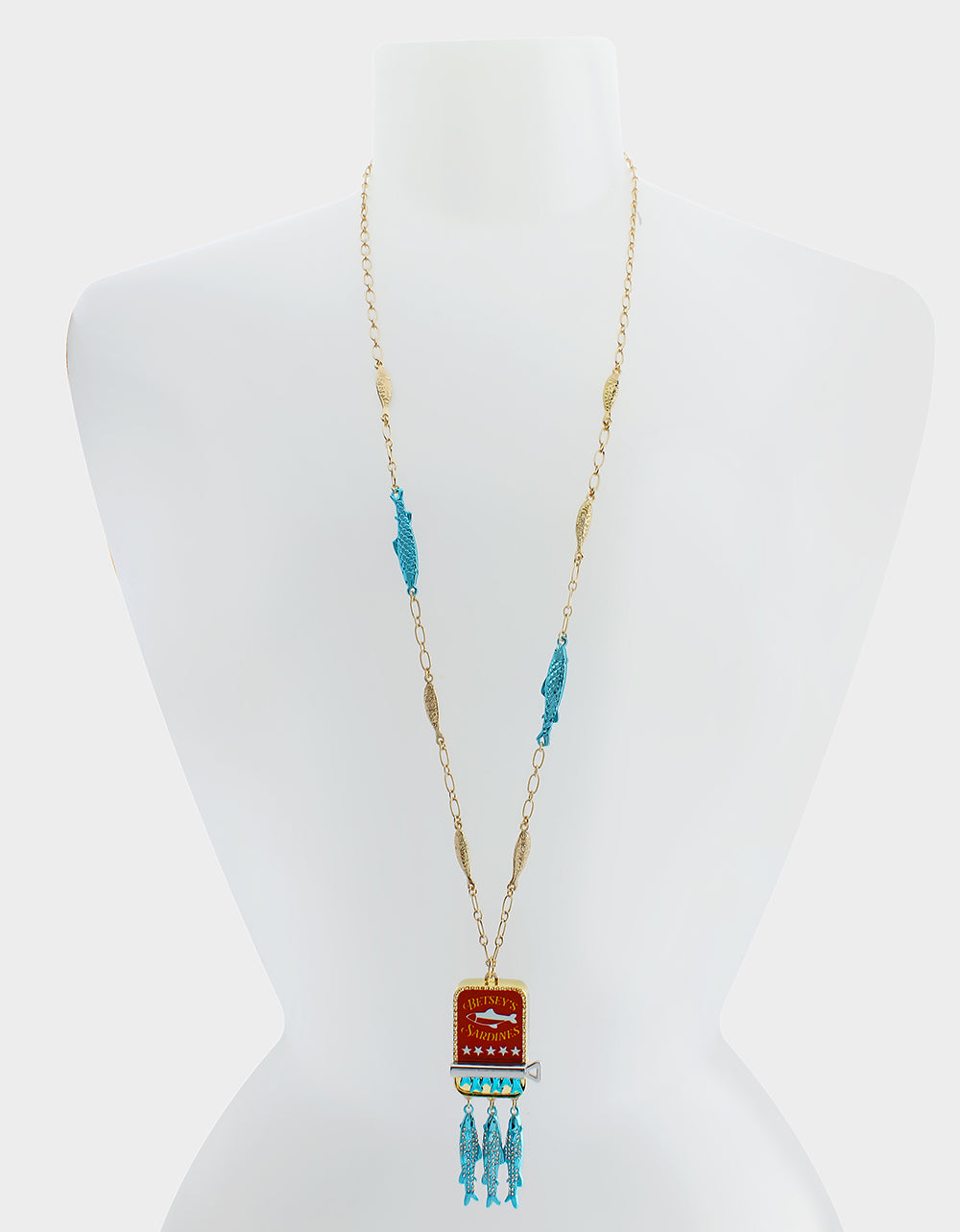 SARDINES LONG PENDANT NECKLACE BLUE - Image 4