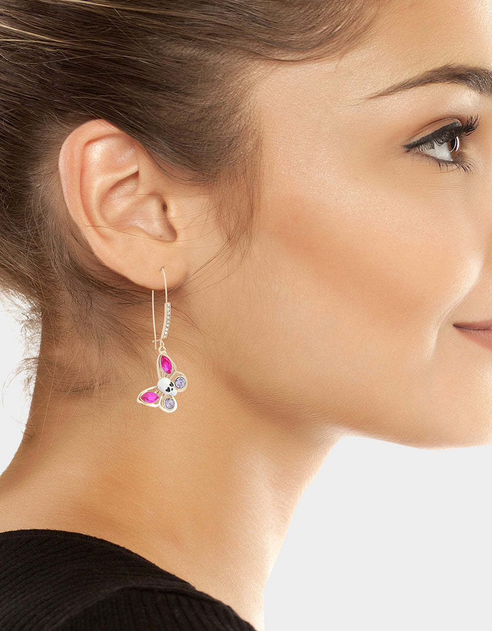 SPOOKY BUTTERFLY SHEPHERD HOOK EARRINGS PINK - Image 3