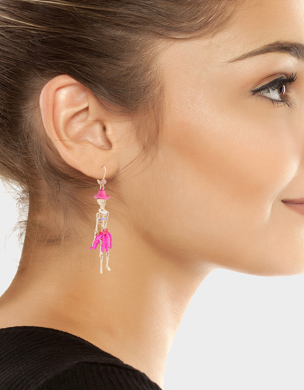 MISMATCH COACHELLA SKELETON EARRINGS PINK - Image 4
