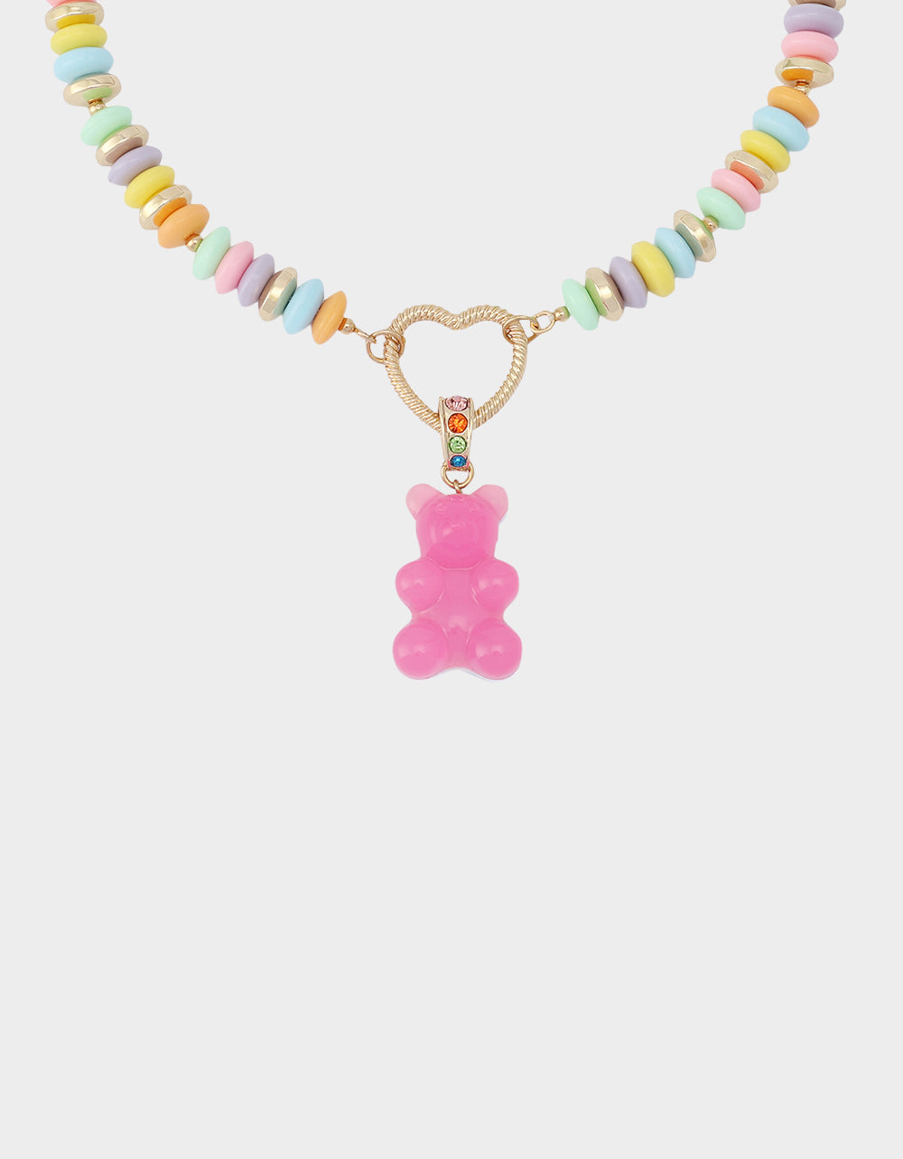 GUMMY BEAR SHORT PENDANT NECKLACE PINK - Image 4