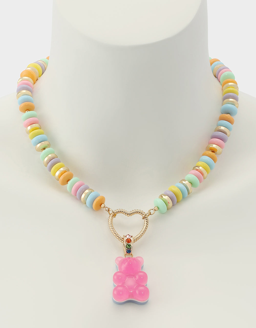 GUMMY BEAR SHORT PENDANT NECKLACE PINK - Image 7