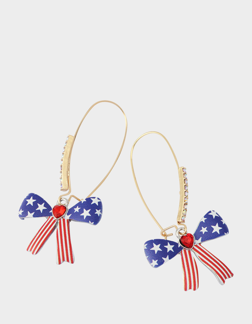 AMERICANA BOW SHEPHERD HOOK EARRINGS BLUE - Image 3