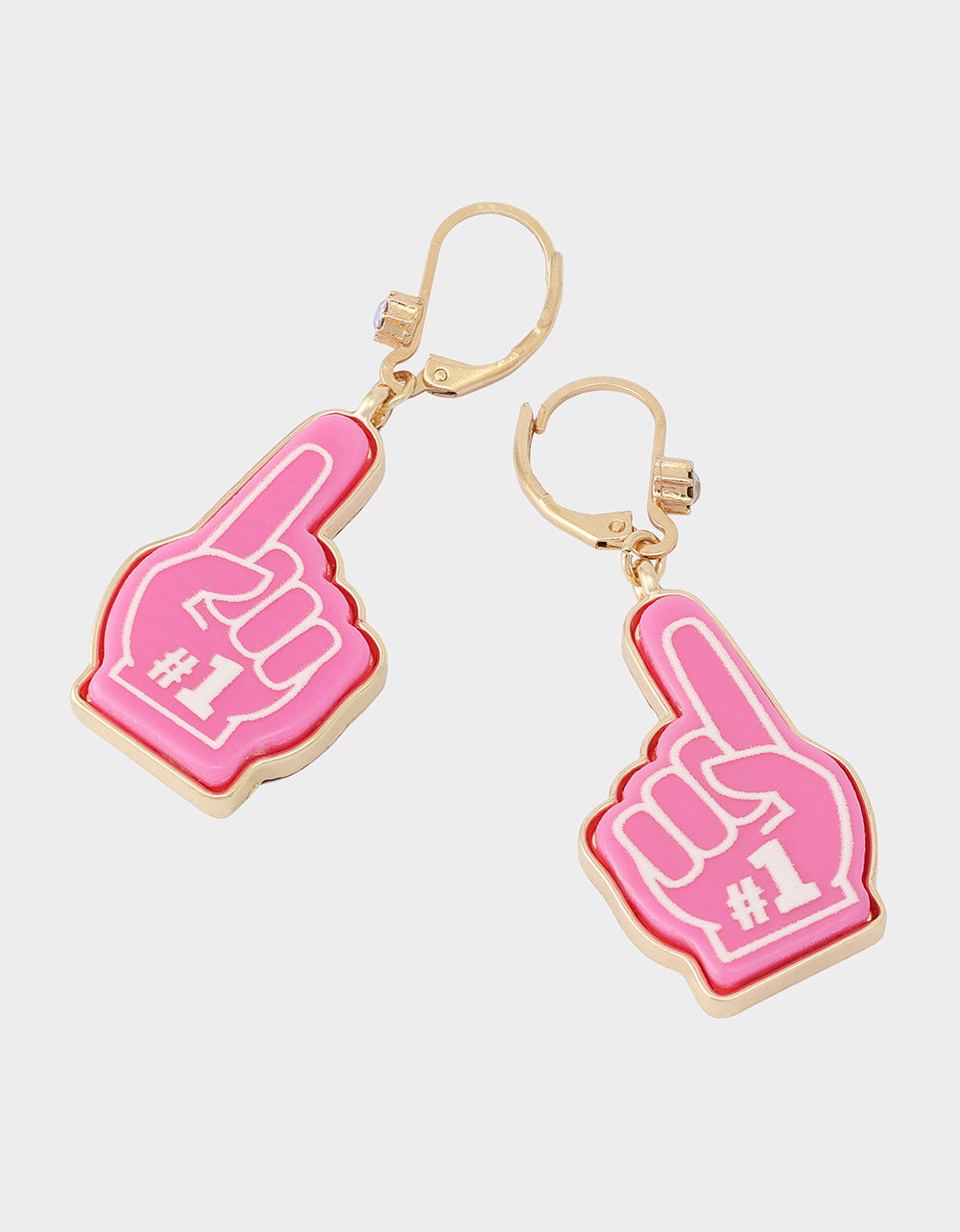 NUMBER ONE LEVERBACK EARRING PINK - Image 3