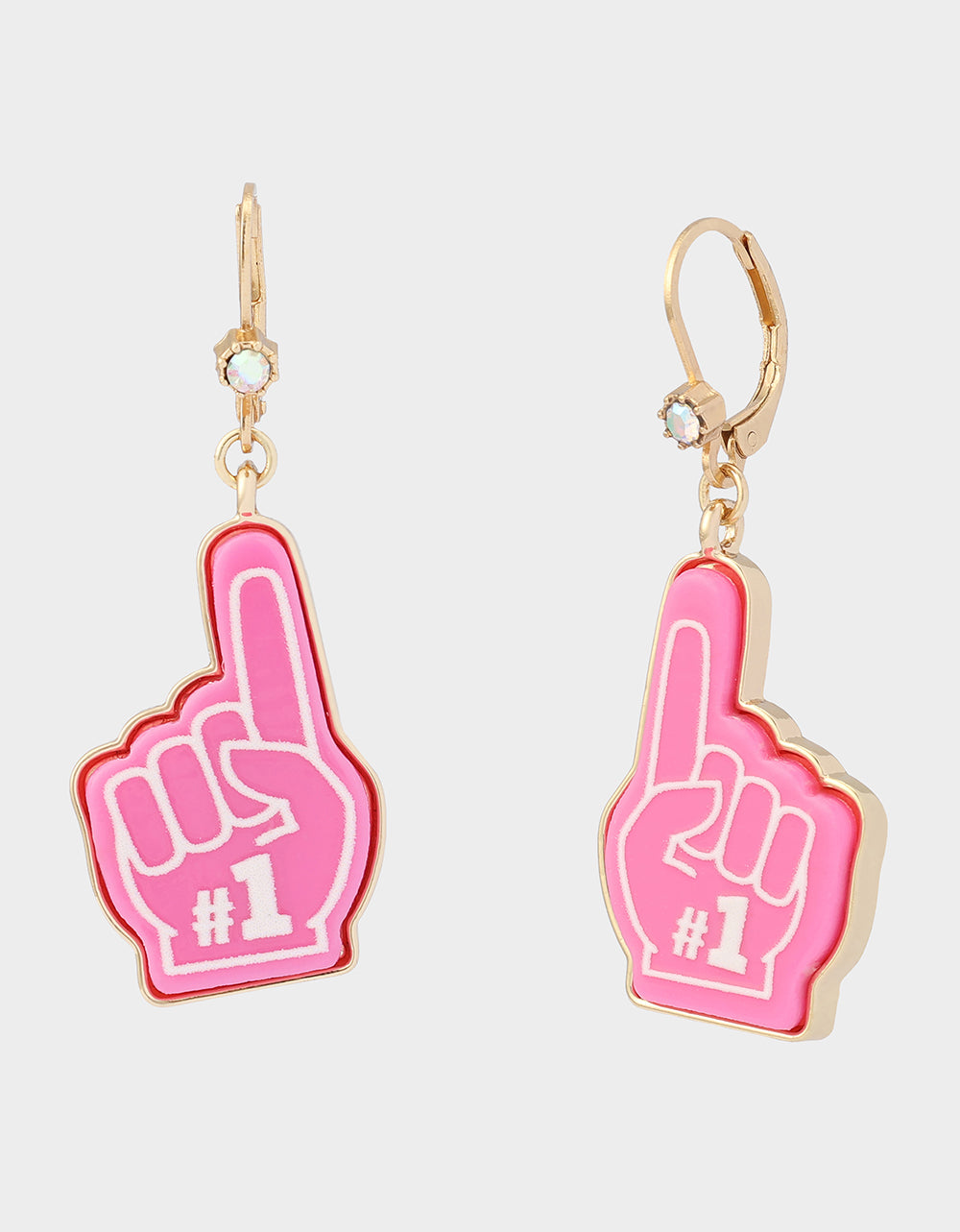 NUMBER ONE LEVERBACK EARRING PINK