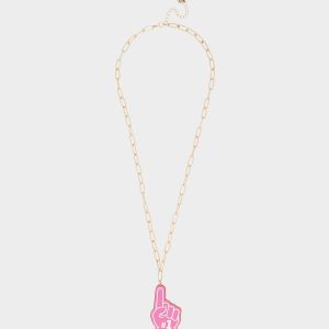 NUMBER ONE LONG PENDANT NECKLACE PINK