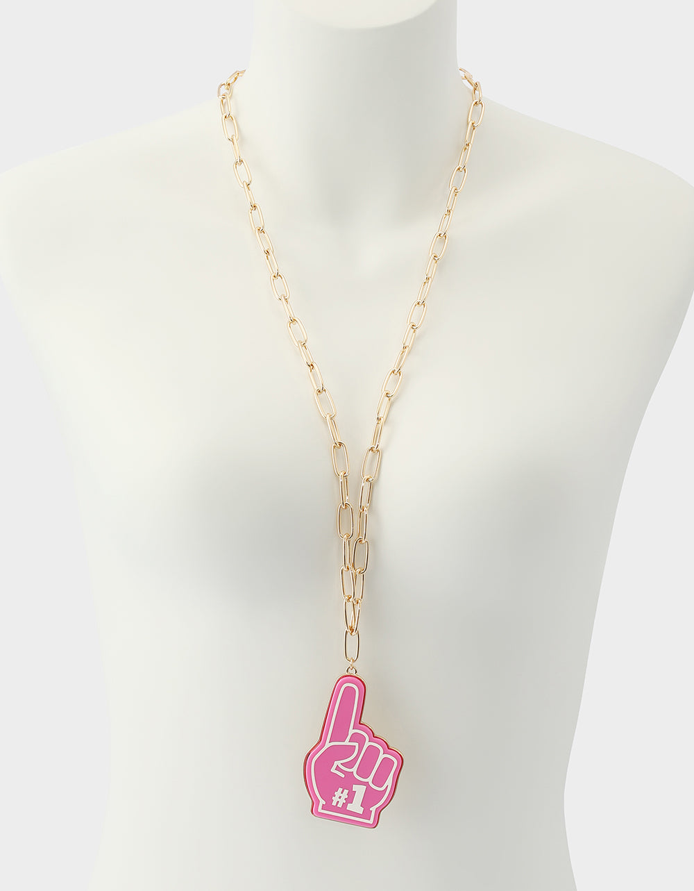NUMBER ONE LONG PENDANT NECKLACE PINK - Image 4