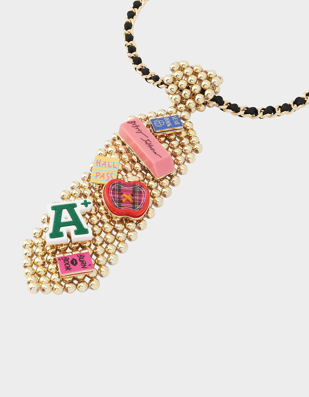 SCHOOL TIE LONG PENDANT NECKLACE MULTI - Image 3