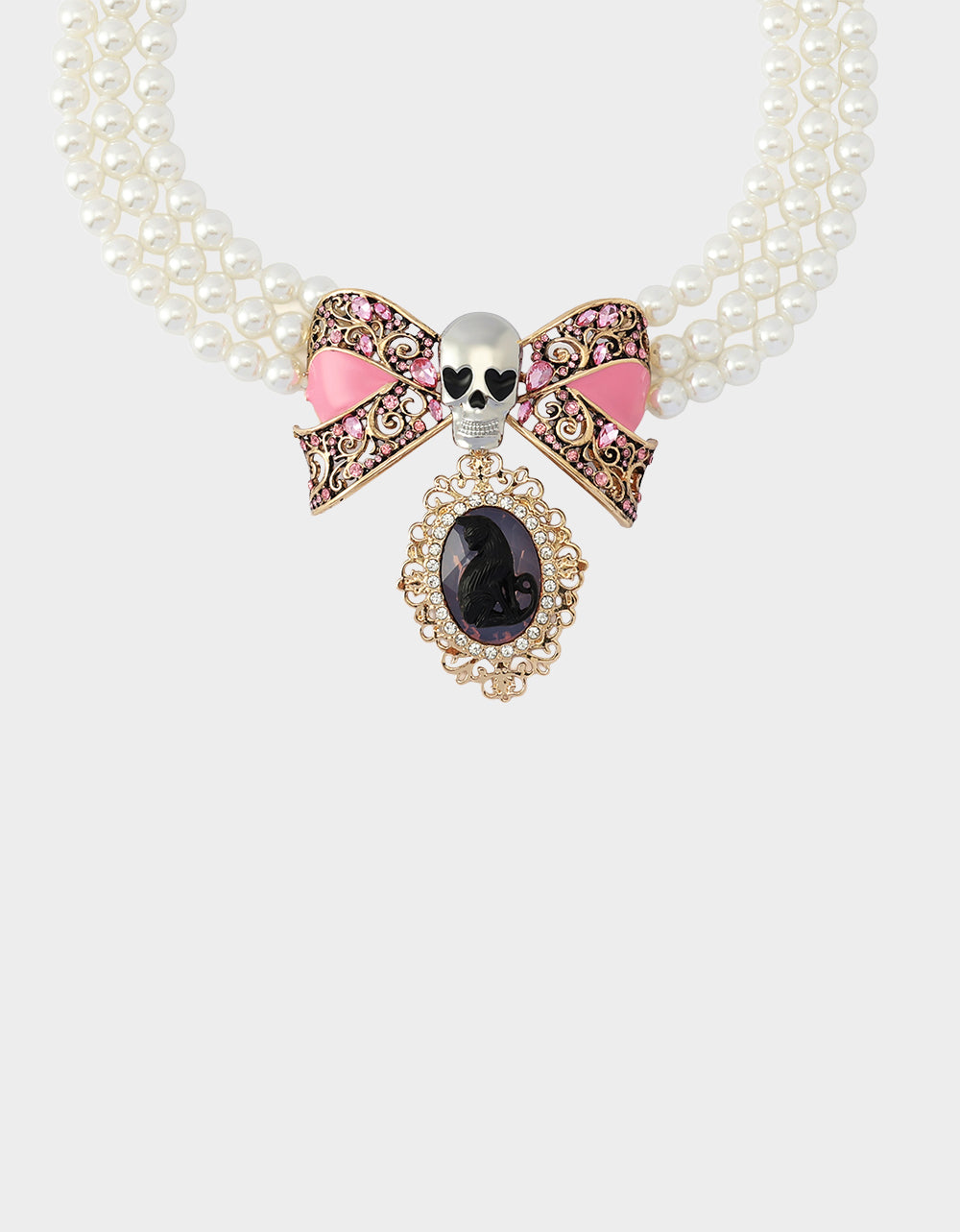 BLACK CAT TORSADE NECKLACE PEARL - Image 4