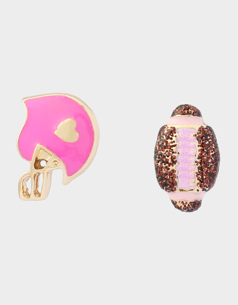MISMATCH FOOTBALL STUD EARRING PINK - Image 2