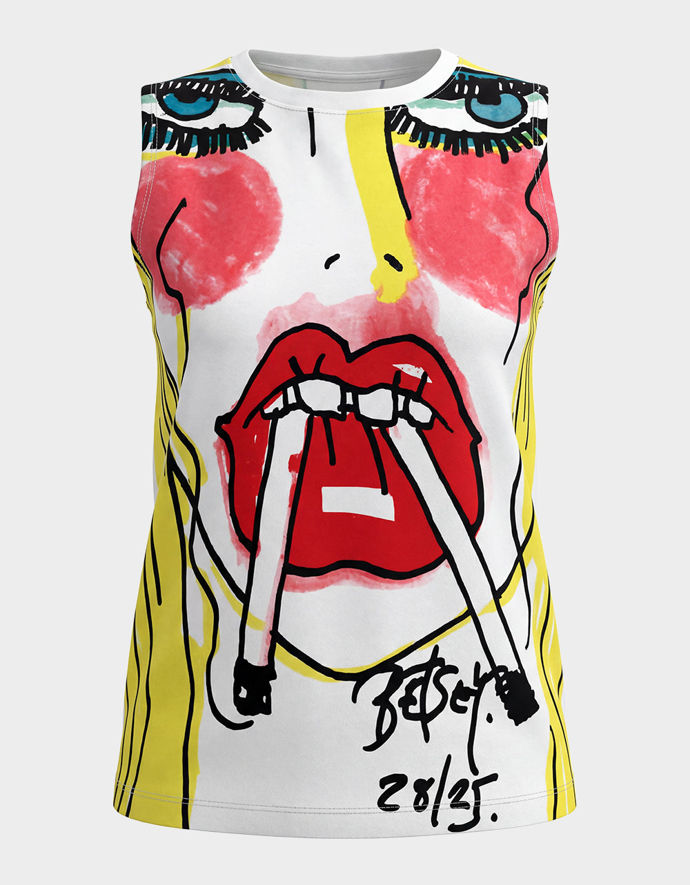 BETSEY'S ART GRAPHIC TOP WHITE - Image 2