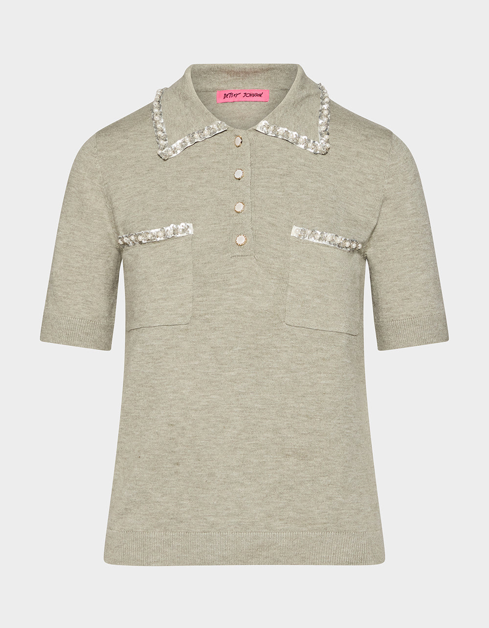 POLISHED IN PEARLS POLO HEATHER GREY - Image 2
