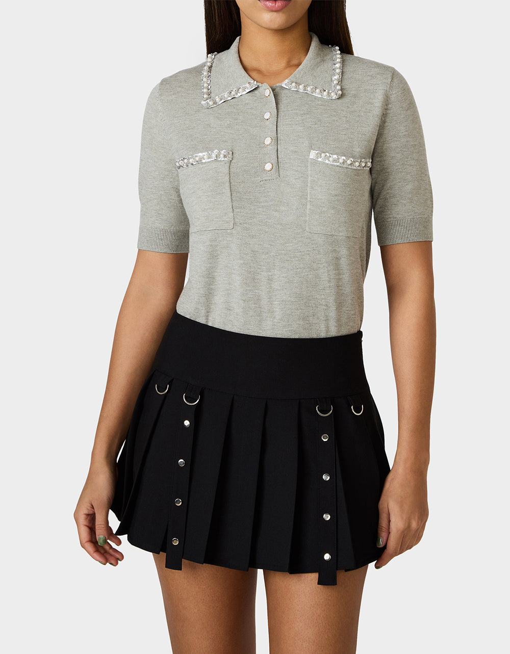 POLISHED IN PEARLS POLO HEATHER GREY - Image 3