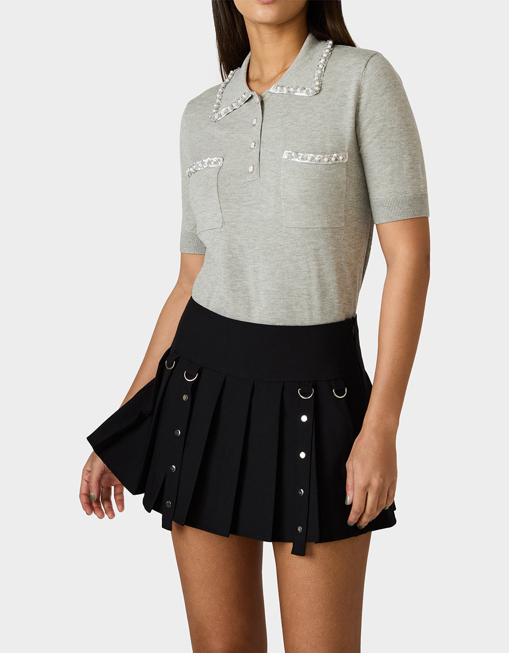 POLISHED IN PEARLS POLO HEATHER GREY - Image 5