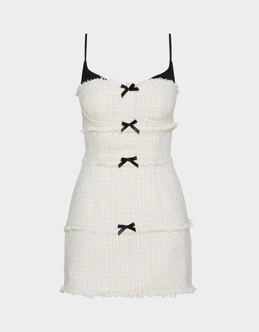 TWEED COMBO DRESS OFF WHITE - Image 2