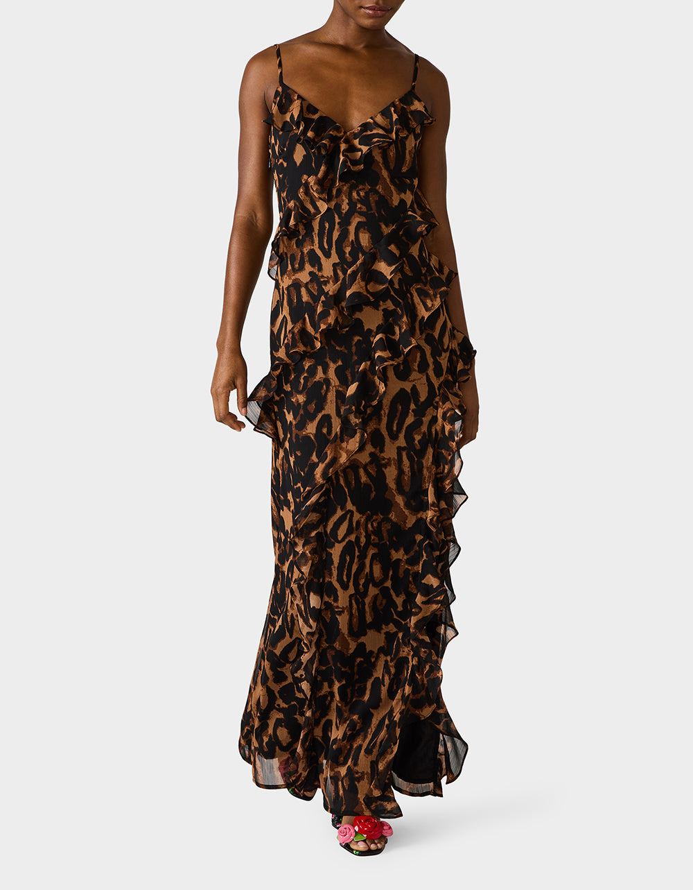 WILD RUFFLE MAXI DRESS LEOPARD - Image 4