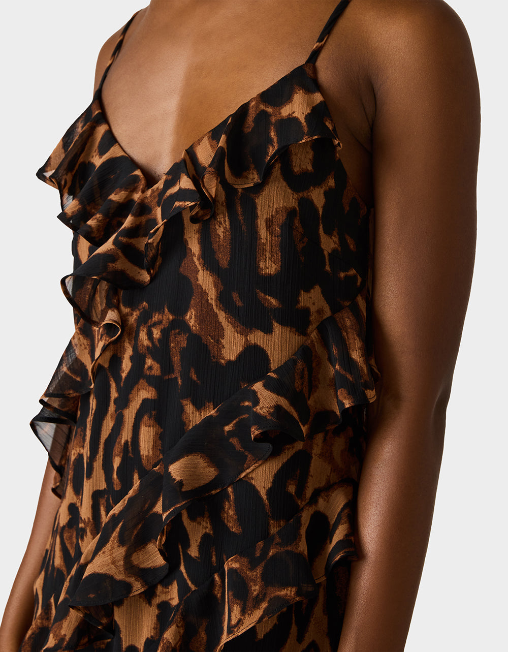 WILD RUFFLE MAXI DRESS LEOPARD - Image 3