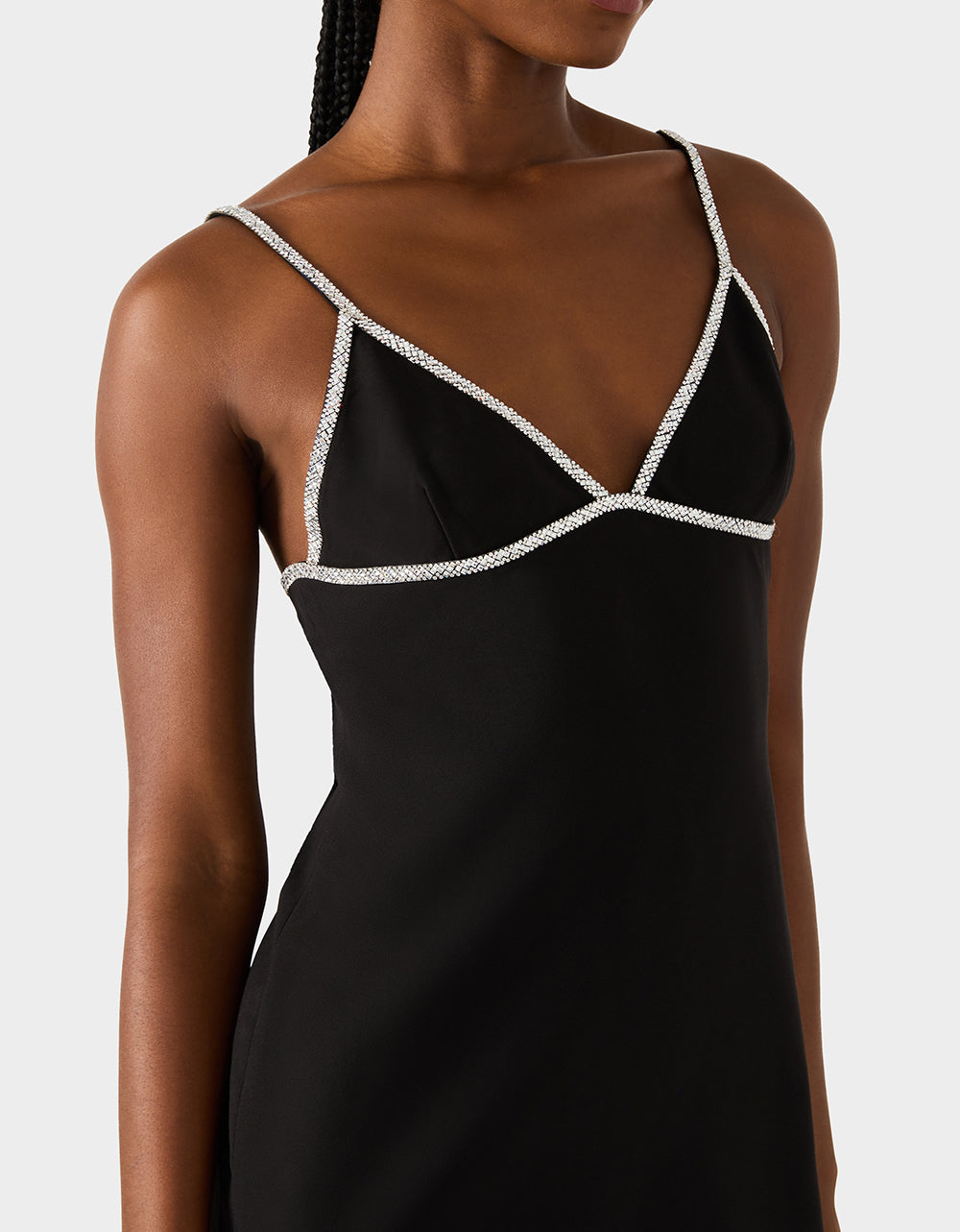 CRYSTAL SLIP DRESS BLACK - Image 5