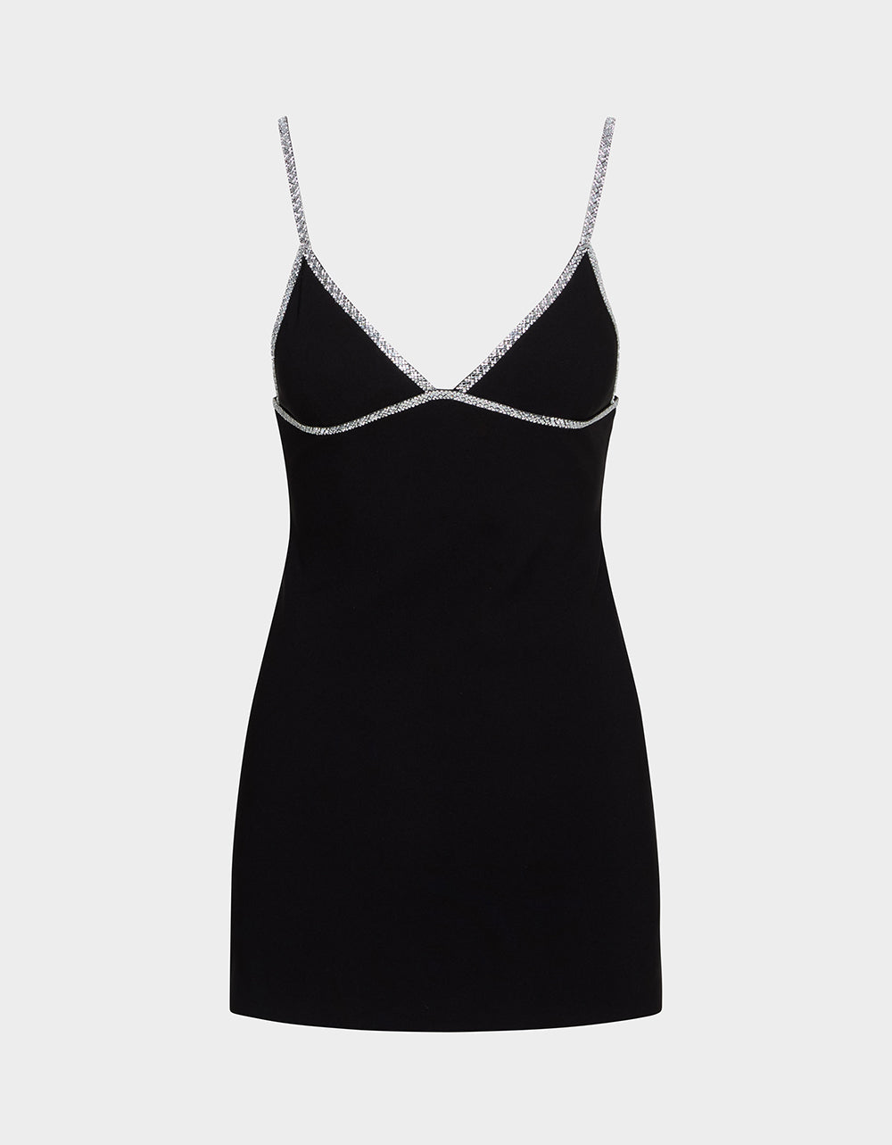 CRYSTAL SLIP DRESS BLACK - Image 2