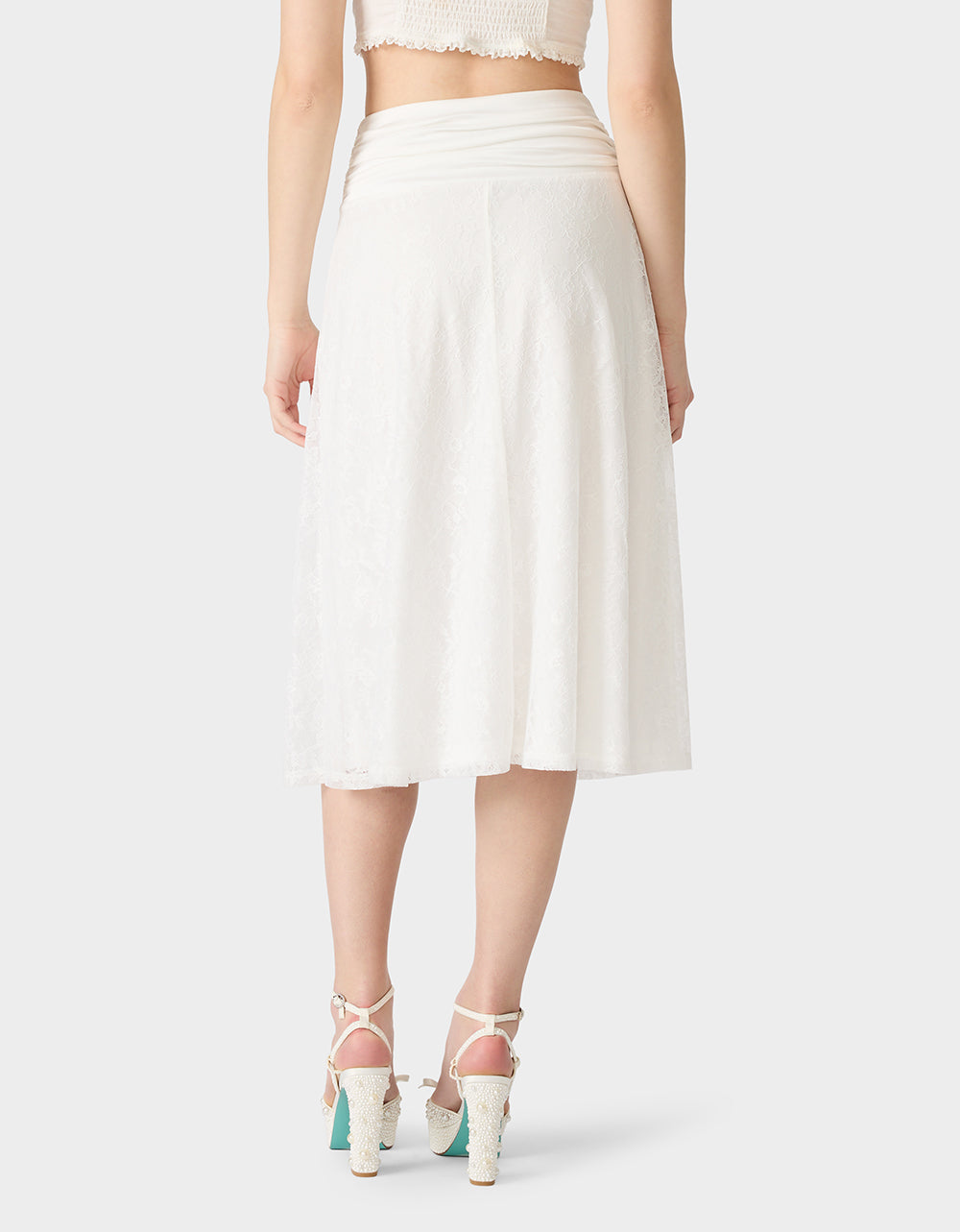 TIE ME LACE MIDI SKIRT WHITE - Image 7