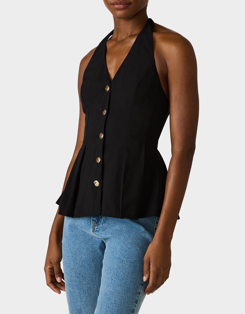 BUTTERCUP BUTTON TOP BLACK - Image 5