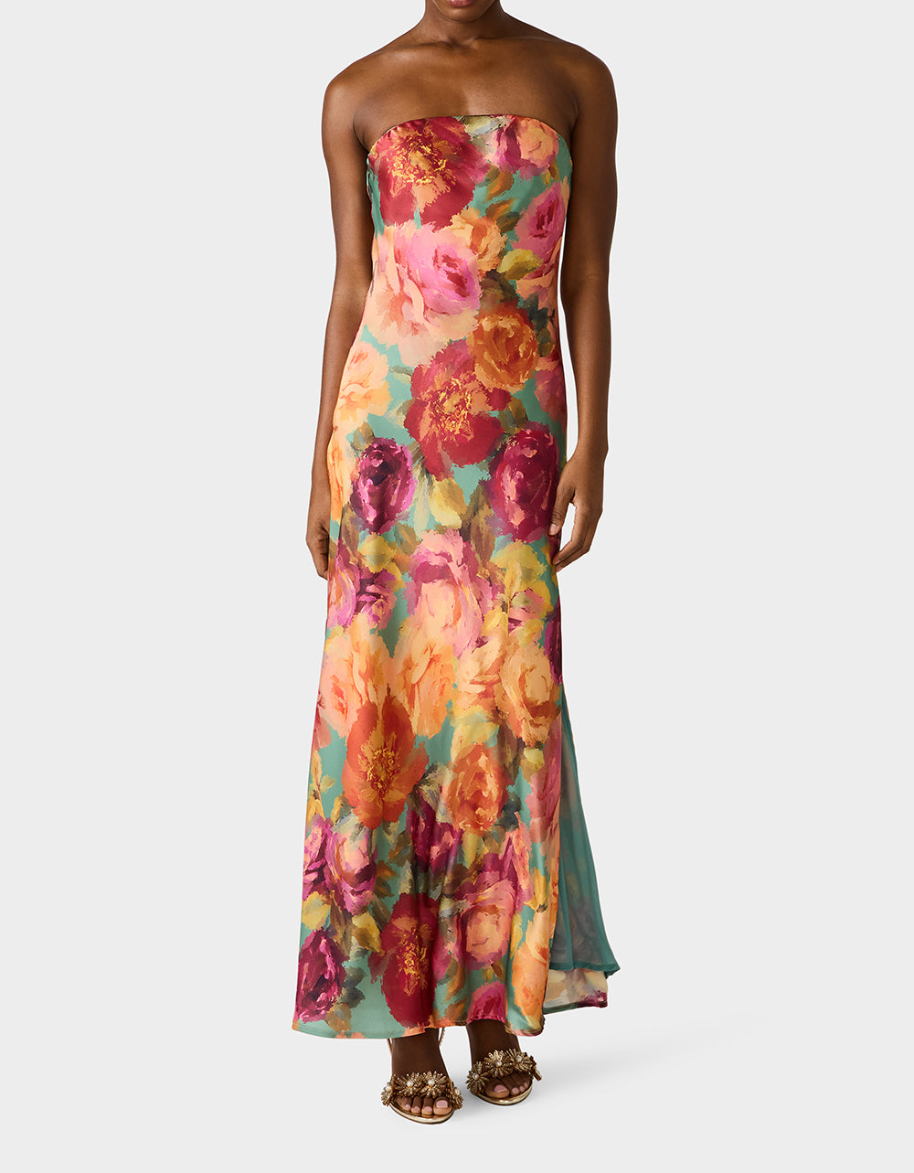 FLORA GOWN GREEN DITSY FLORAL - Image 3