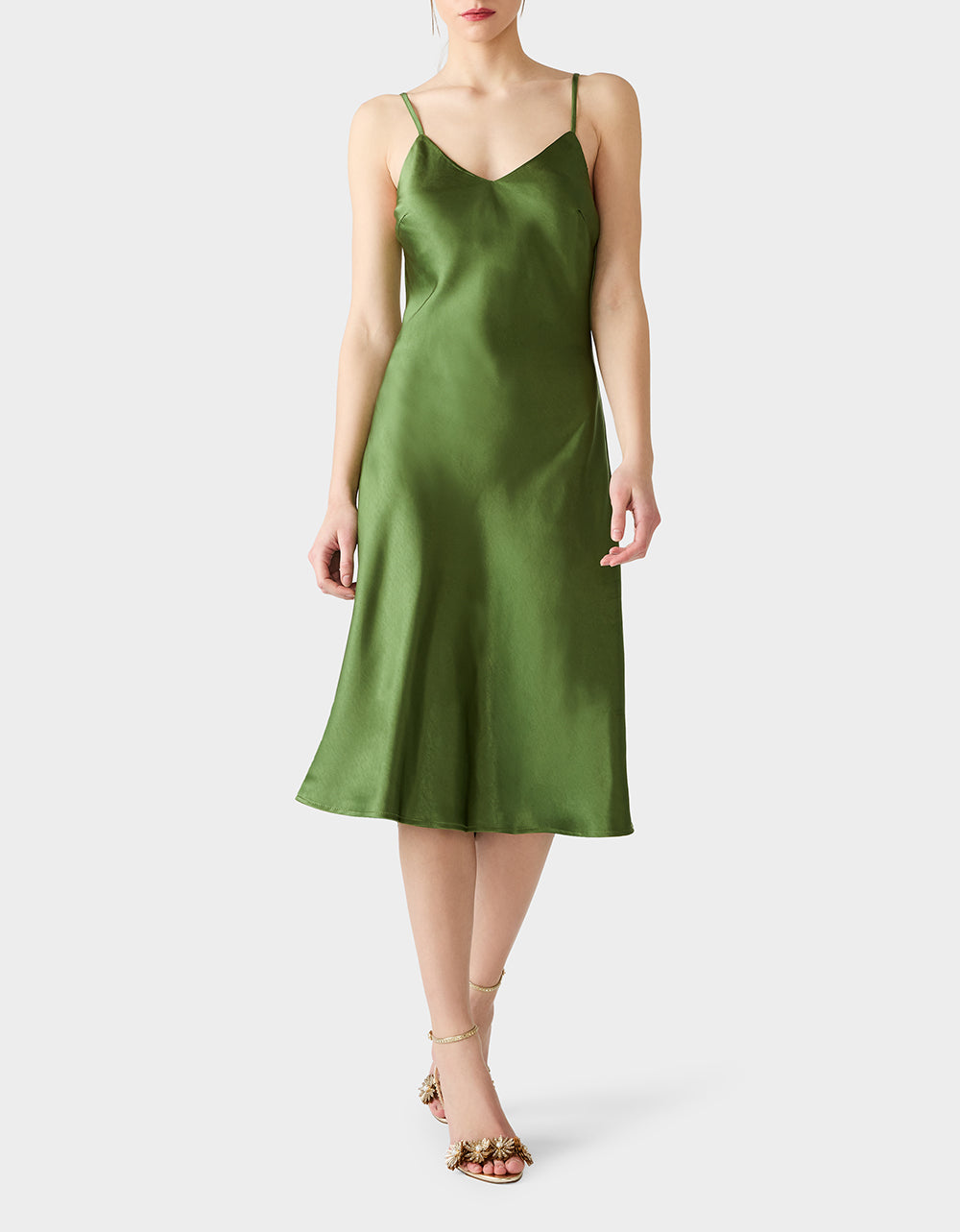 TRUE SLIP DRESS GREEN - Image 3