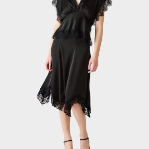 LACE LINES TOP BLACK