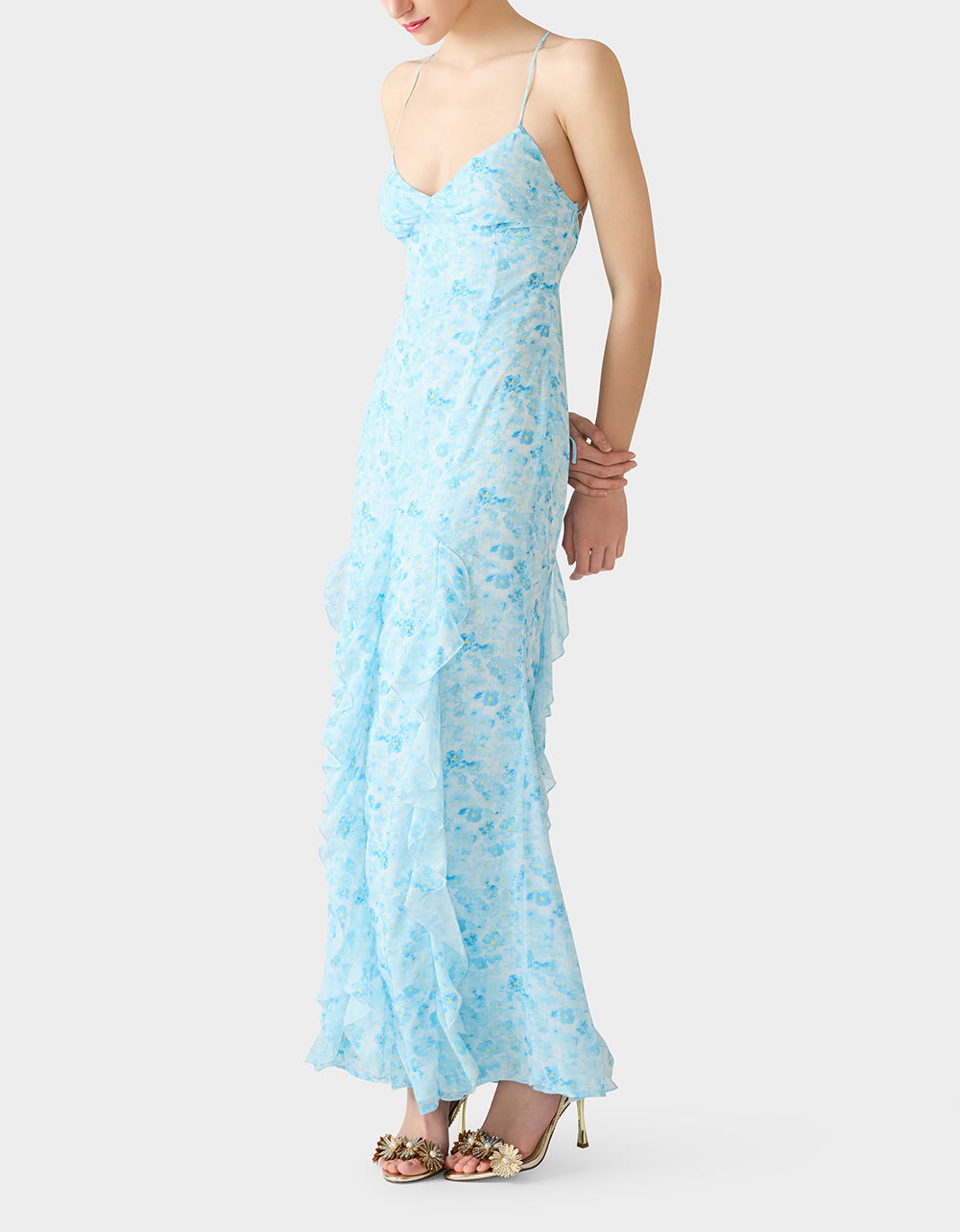 PETAL BREEZE MAXI DRESS BLUE - Image 4