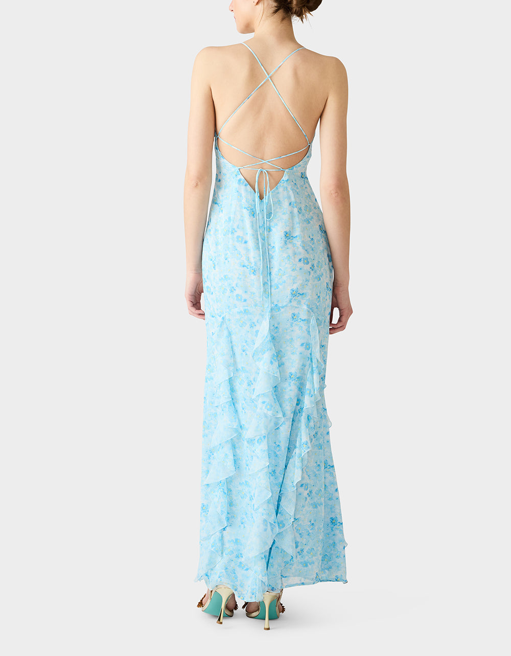 PETAL BREEZE MAXI DRESS BLUE - Image 3