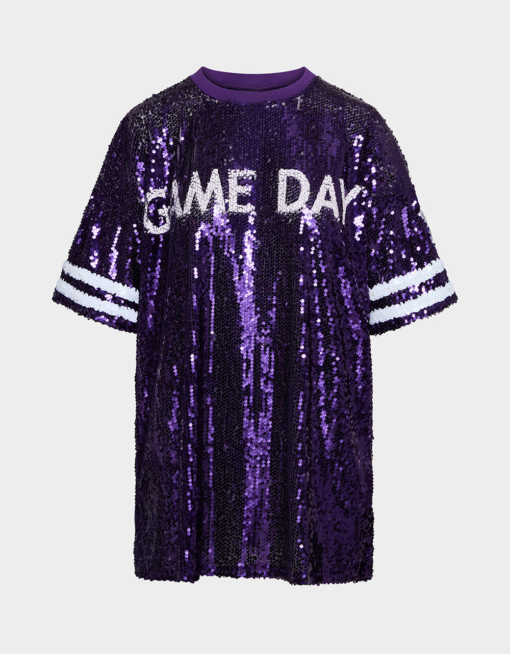GAME DAY JERSEY SEQUIN DRESS PURPLE - Image 2