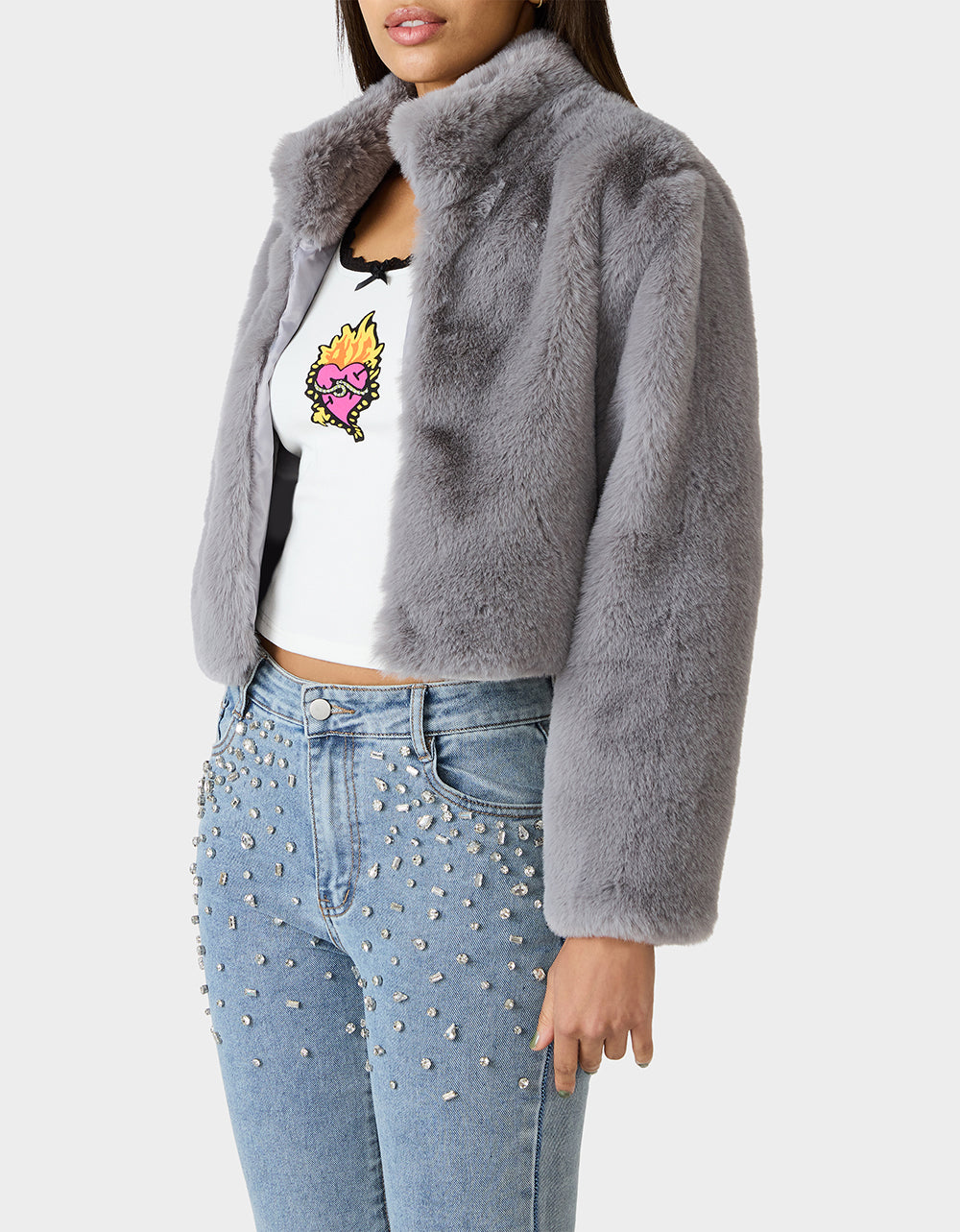 MISTY LUXE FAUX FUR GREY - Image 4