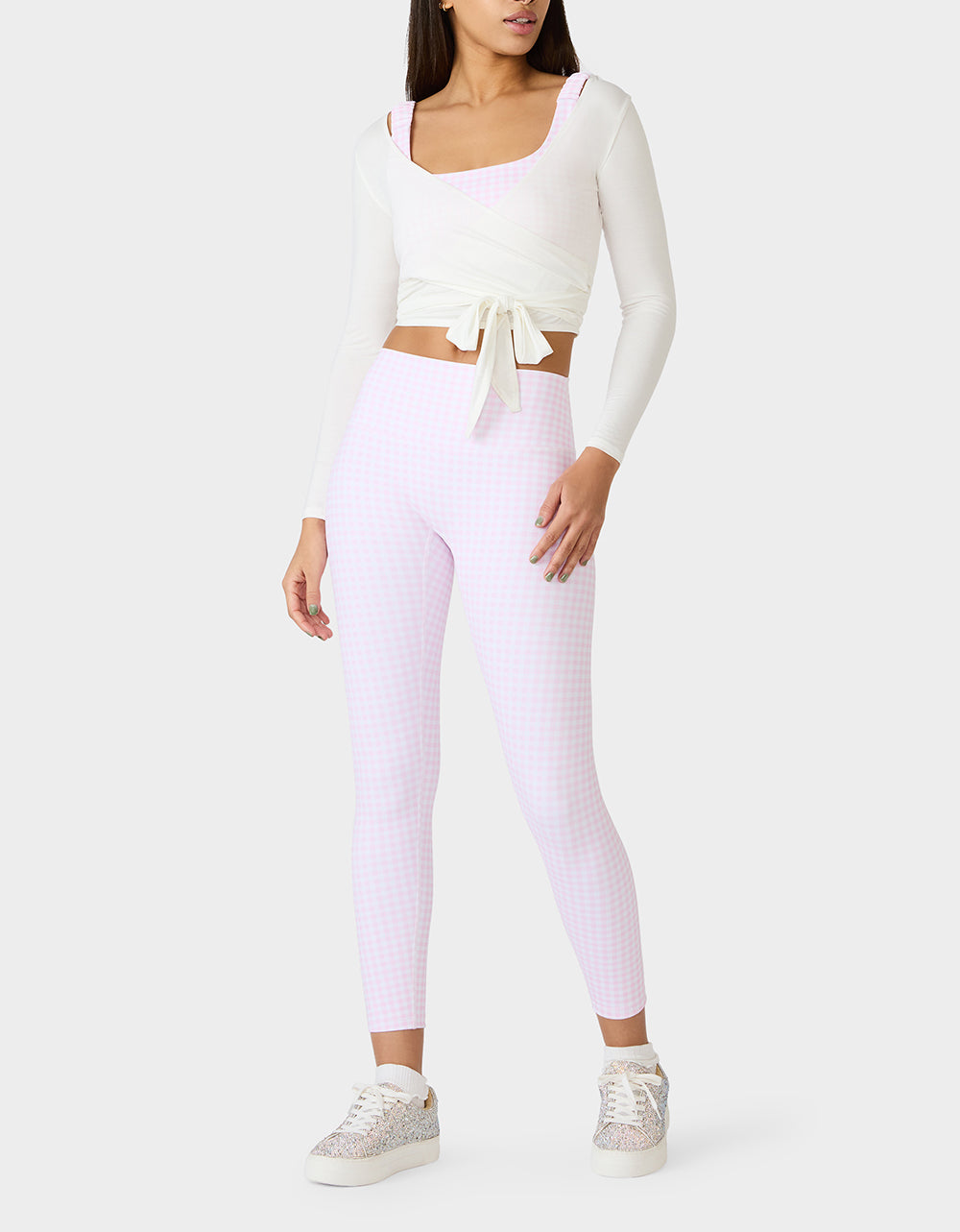 LONG SLEEVE V NECK WRAP TOP WHITE - Image 5