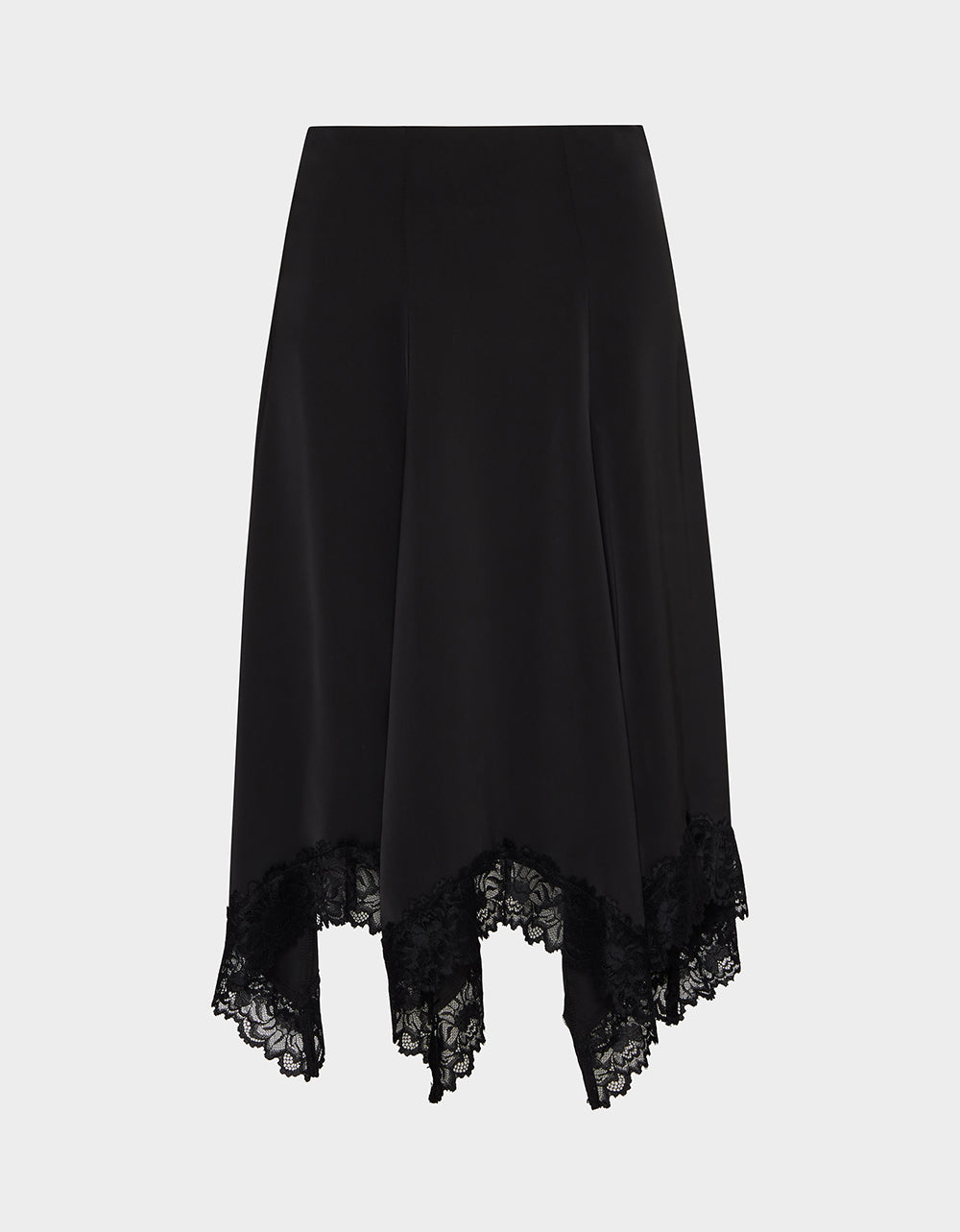 LACE SLIP MIDI SKIRT BLACK - Image 2