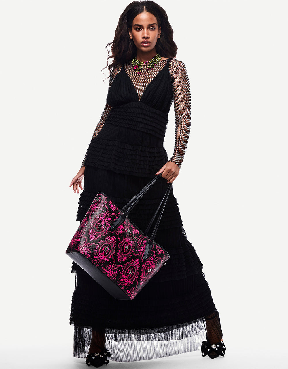 TIERED TULLE GOWN BLACK - Image 11