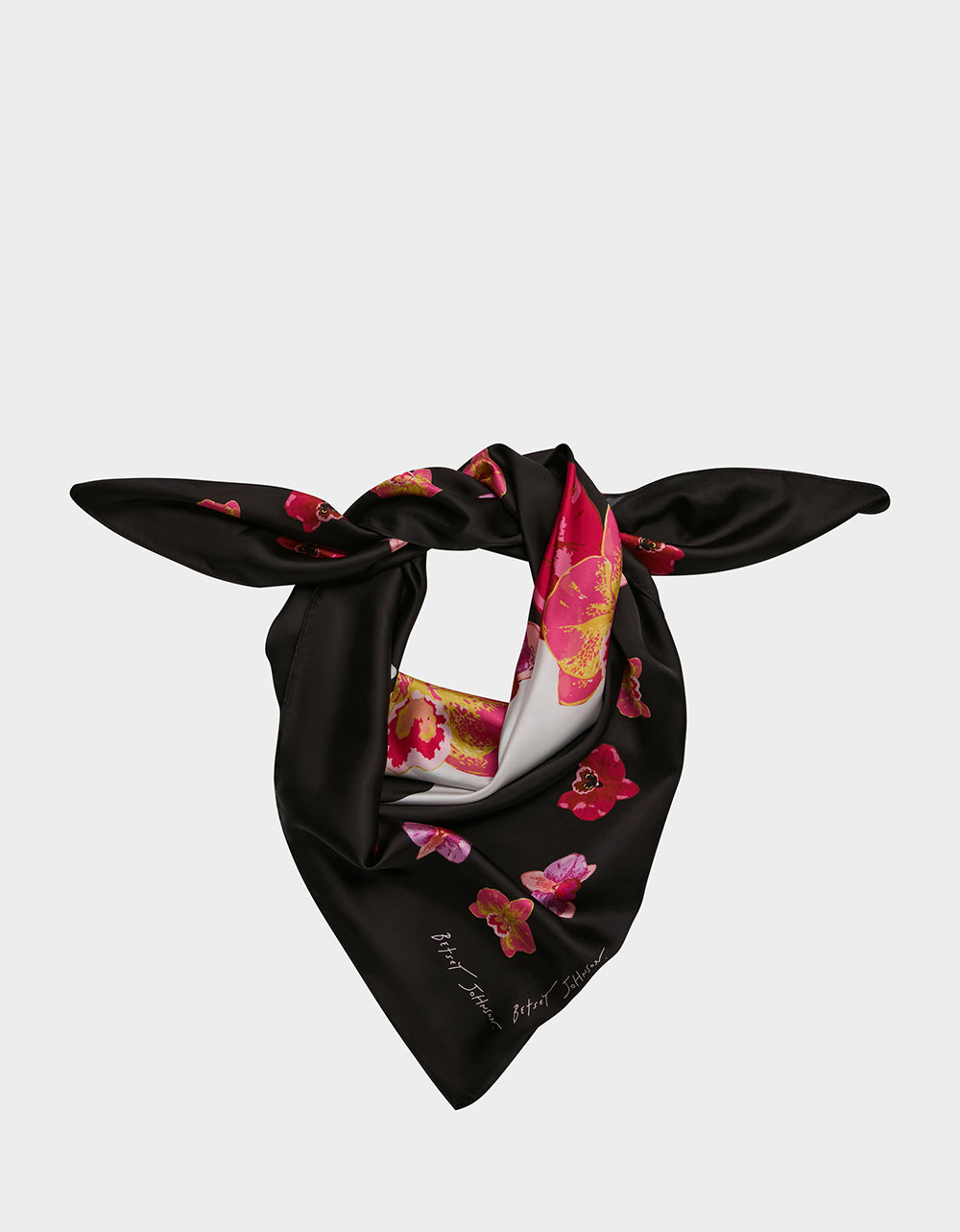 FLORAL SKULL SQUARE 35 X 35 SCARF BLACK