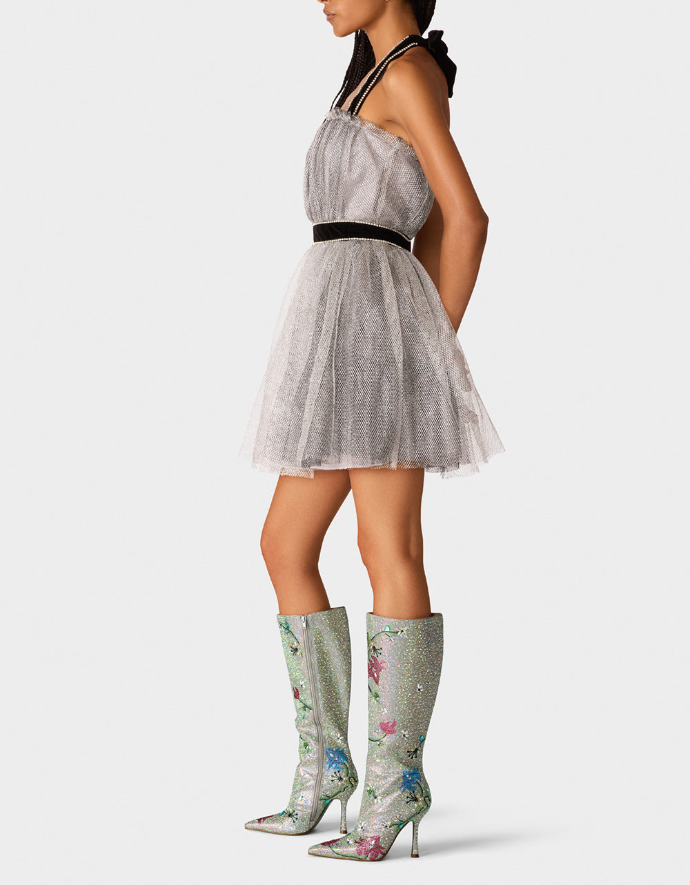 SILVER & BLACK TULLE DRESS - Image 4