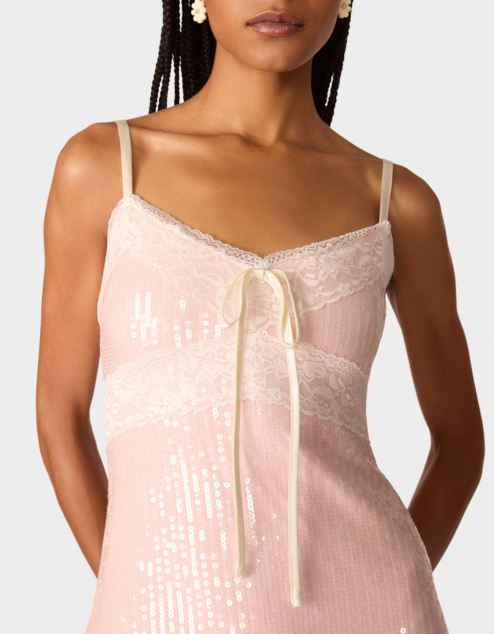 PINK & WHITE SLIP DRESS - Image 6