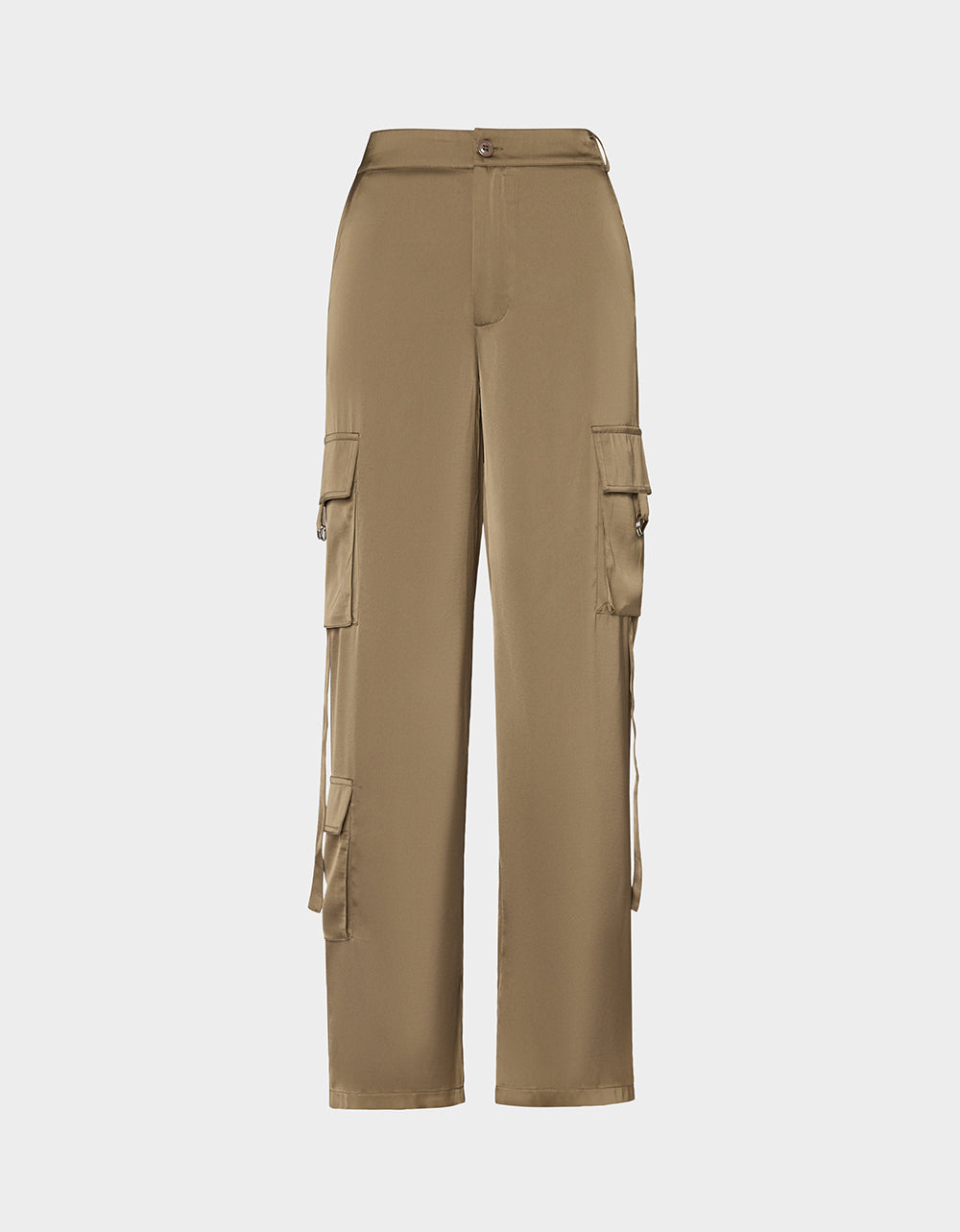 SILK UTILITY PANTS DARK OLIVE - Image 2