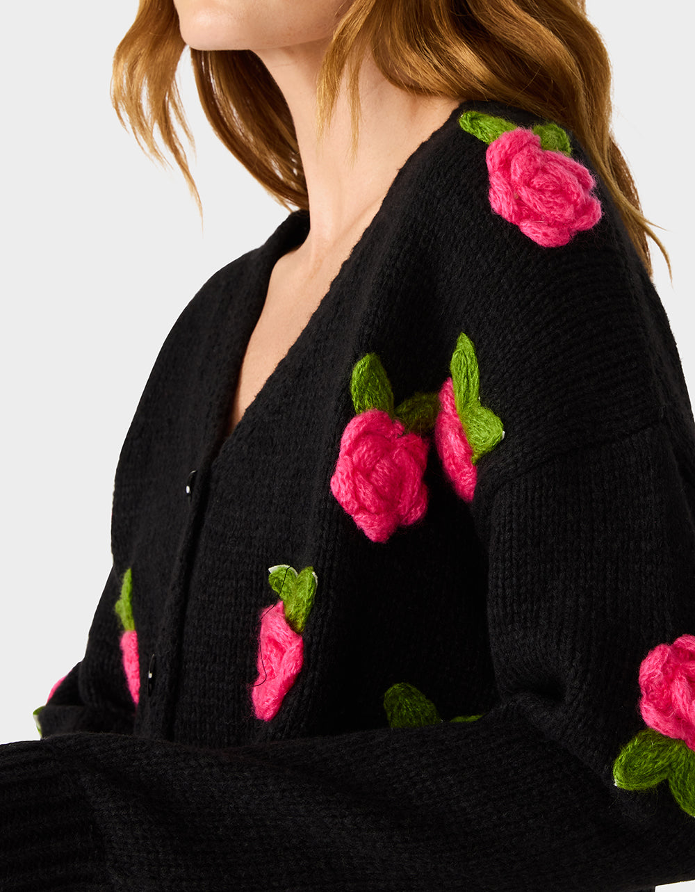 ROSETTE CARDIGAN BLACK PINK - Image 7
