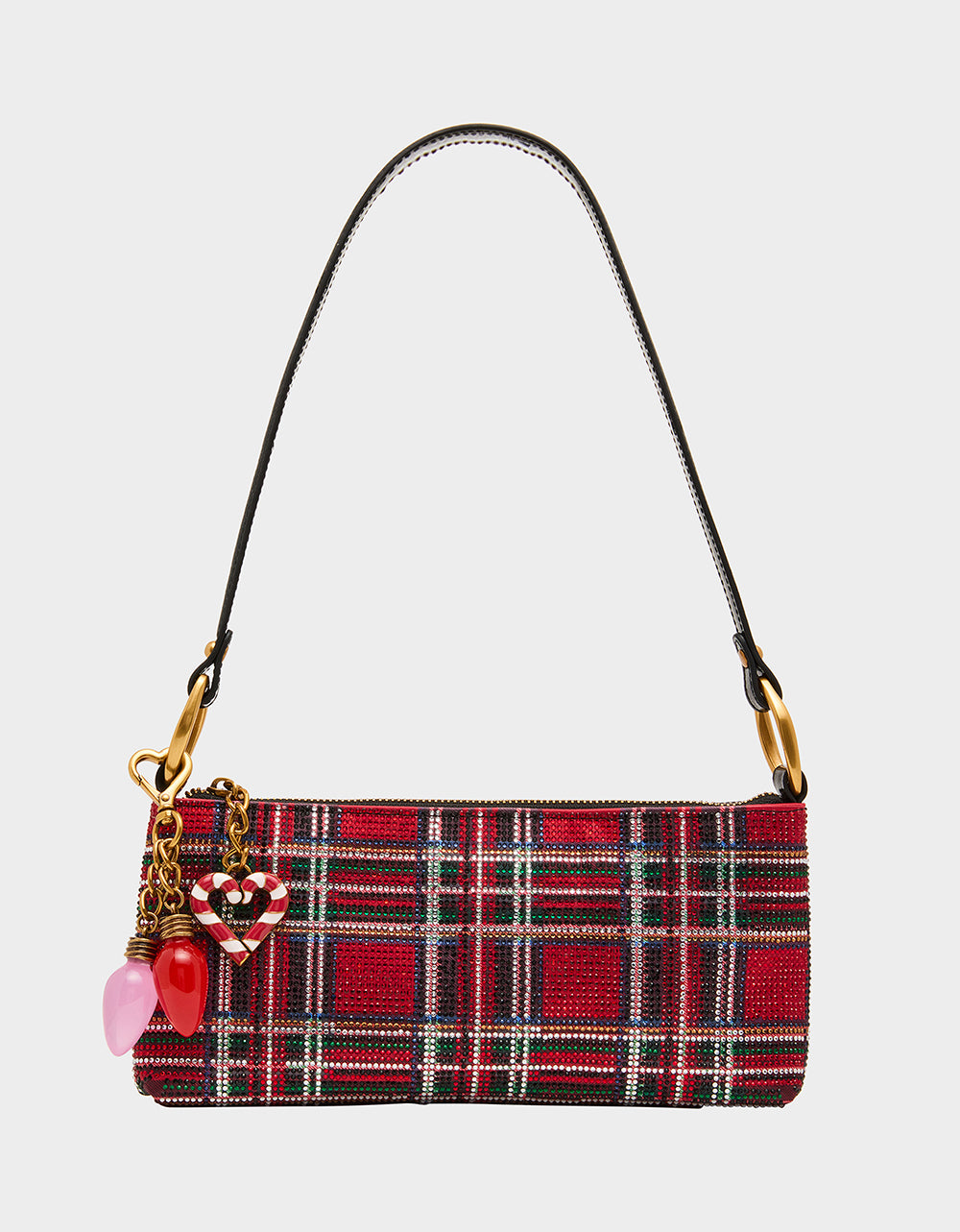 TARTAN RHINESTONE SHOULDER PLAID