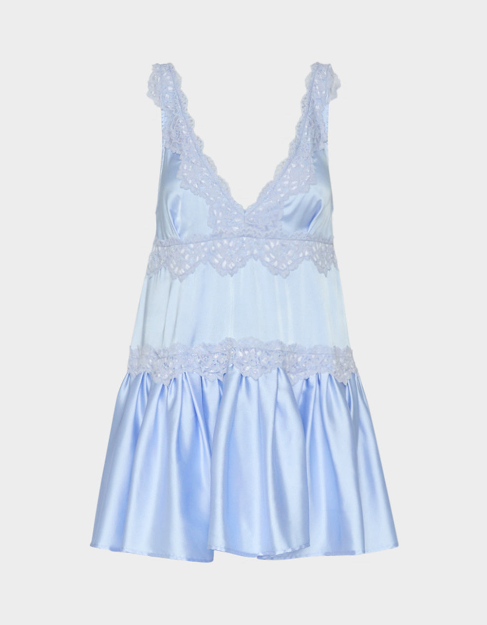 SWEET SATIN SWING DRESS LIGHT BLUE - Image 2