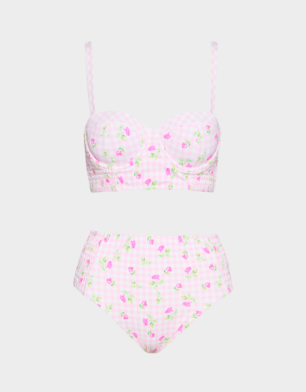 GINGHAM ROSE BIKINI SET PINK - Image 2